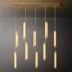 Audubon Sculpt Alabaster Linear Chandelier 54"