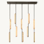 Audubon Sculpt Alabaster Linear Chandelier 54"