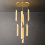 Audubon Sculpt Alabaster Round Chandelier 24"