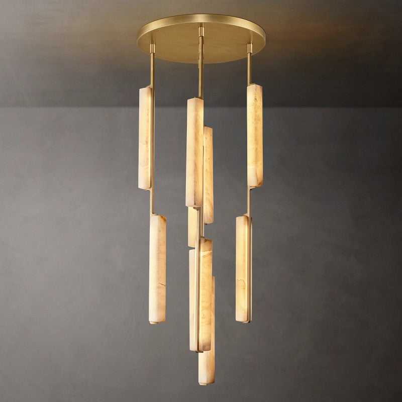 Audubon Sculpt Alabaster Round Chandelier 24"