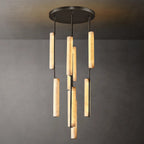 Audubon Sculpt Alabaster Round Chandelier 24"