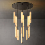 Audubon Sculpt Alabaster Round Chandelier 40"