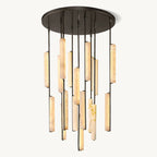 Audubon Sculpt Alabaster Round Chandelier 40"
