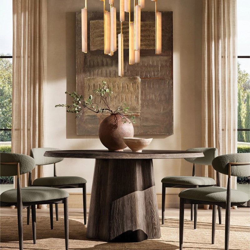 Audubon Sculpt Alabaster Round Chandelier 40"