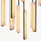 Audubon Sculpt Alabaster Round Chandelier 56"