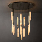Audubon Sculpt Alabaster Round Chandelier 56"