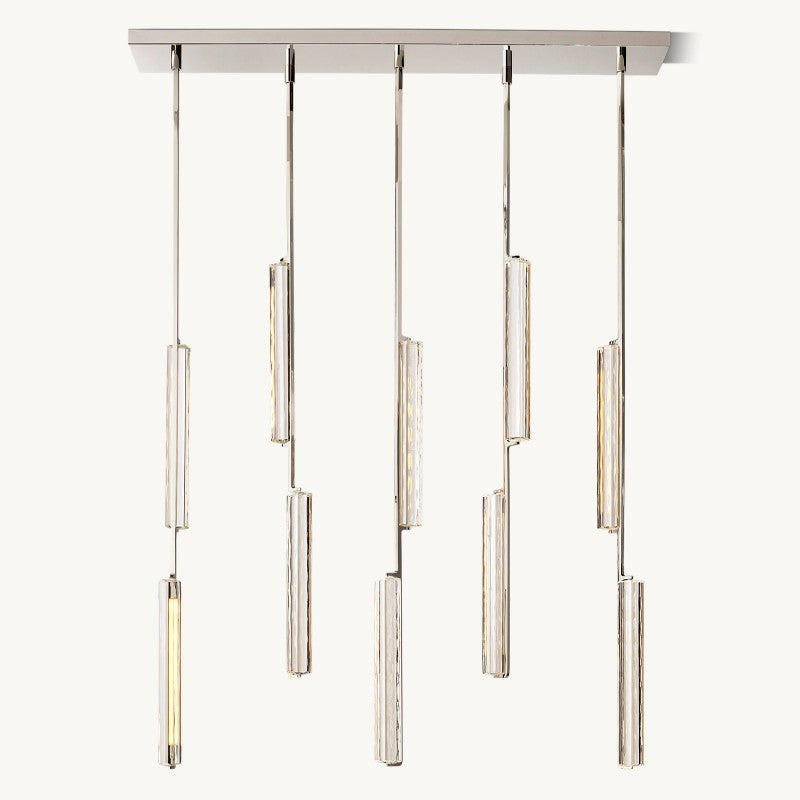 Audubon Sculpt Crystal Linear Chandelier 54"