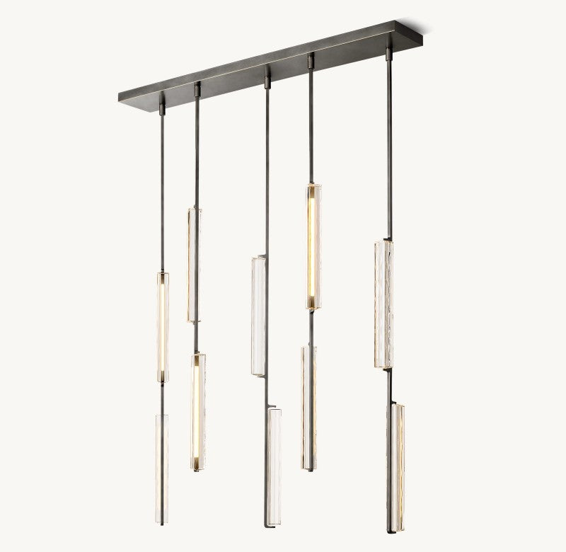 Audubon Sculpt Crystal Linear Chandelier 54"