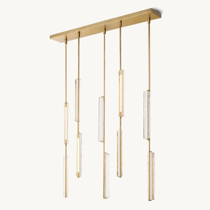Audubon Sculpt Crystal Linear Chandelier 54"