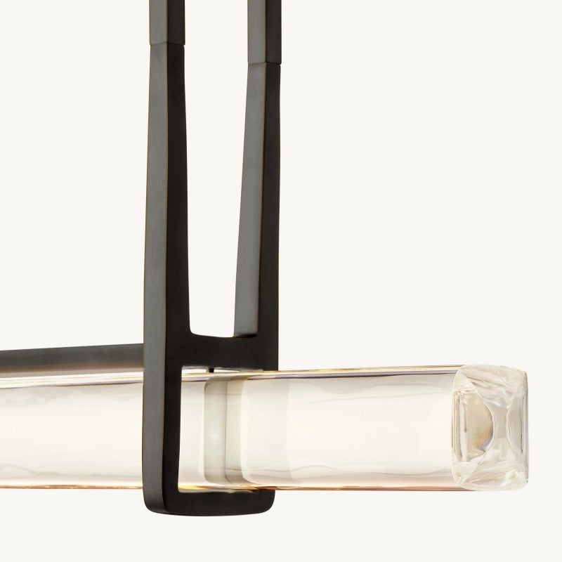 Audubon Sculpt Crystal Single Bar Linear Chandelier 60"