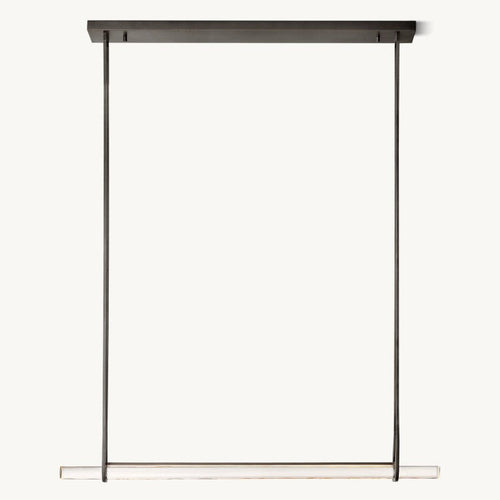 Audubon Sculpt Crystal Single Bar Linear Chandelier 60"