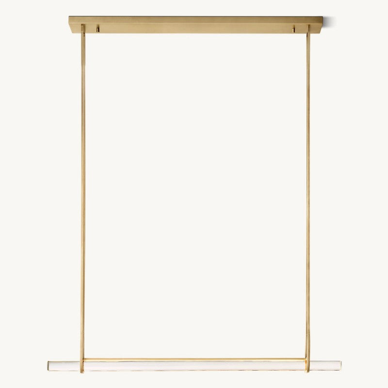 Audubon Sculpt Crystal Single Bar Linear Chandelier 60"