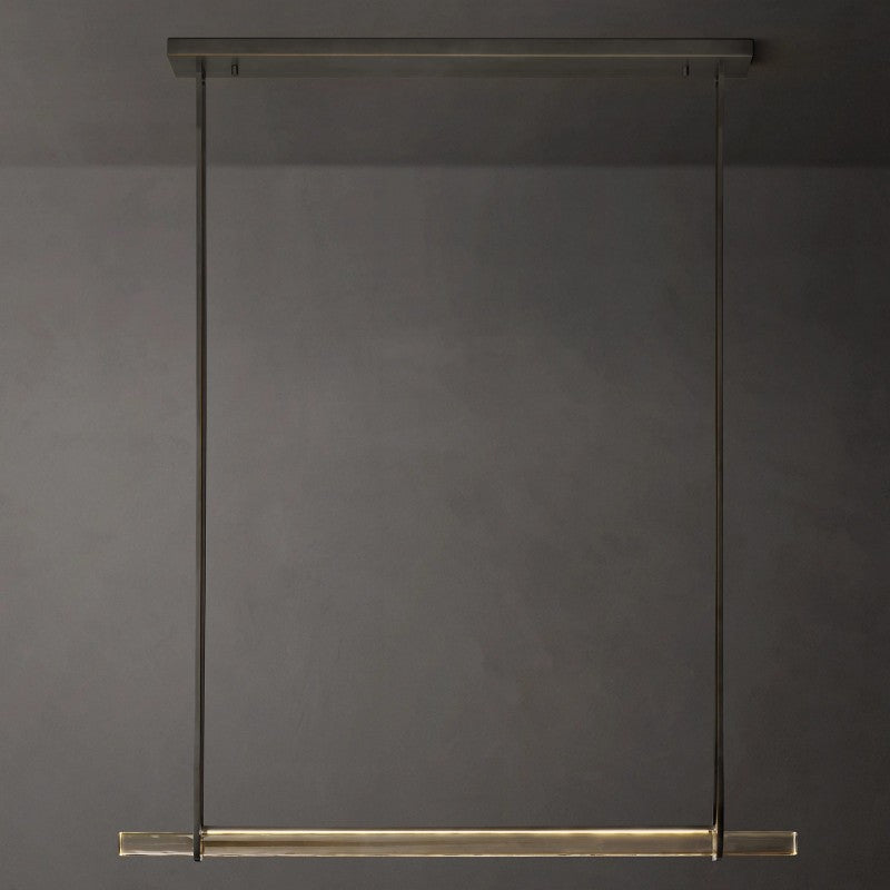 Audubon Sculpt Crystal Single Bar Linear Chandelier 60"