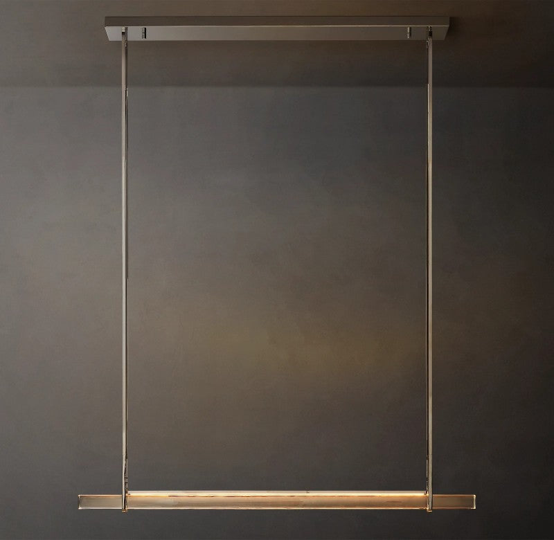 Audubon Sculpt Crystal Single Bar Linear Chandelier 60"