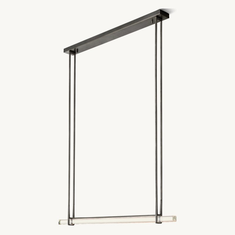 Audubon Sculpt Crystal Single Bar Linear Chandelier 60"