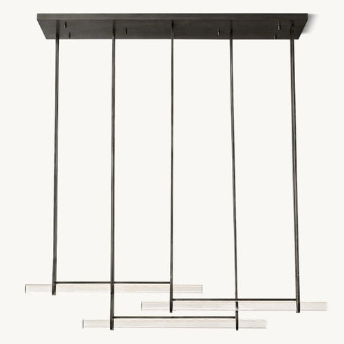 Audubon Sculpt Crystal Triple Bar Linear Chandelier 60"