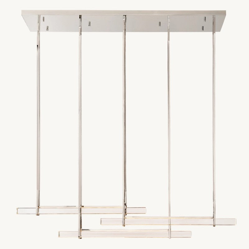 Audubon Sculpt Crystal Triple Bar Linear Chandelier 60"