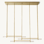 Audubon Sculpt Crystal Triple Bar Linear Chandelier 60"