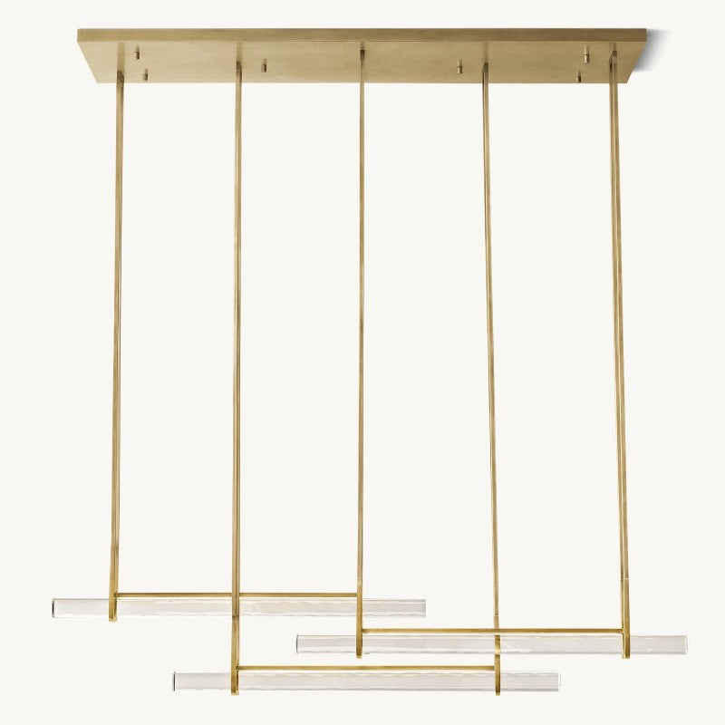 Audubon Sculpt Crystal Triple Bar Linear Chandelier 72"