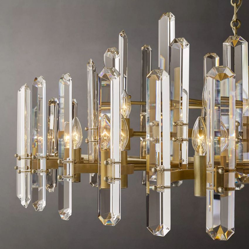Monclair Radiant Crystal Linear Chandelier 72"