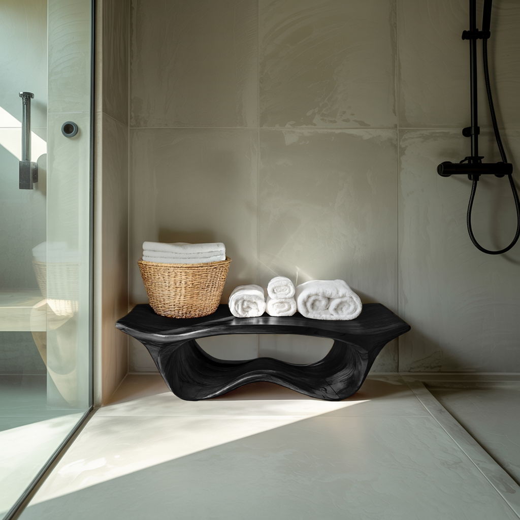 Organic Sculptural Shower Bench For Bathroom
