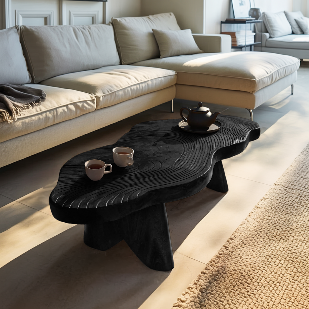 Handcrafted Solid Wood Abstract Table For Living Room Decor