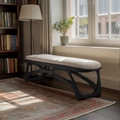 Artisan Curved Wood Bench For Modern Bedroom Design
