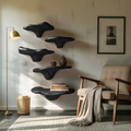 Mid Century Solid Wood Mushroom Shelf For Bedroom Wall Storage Decor
