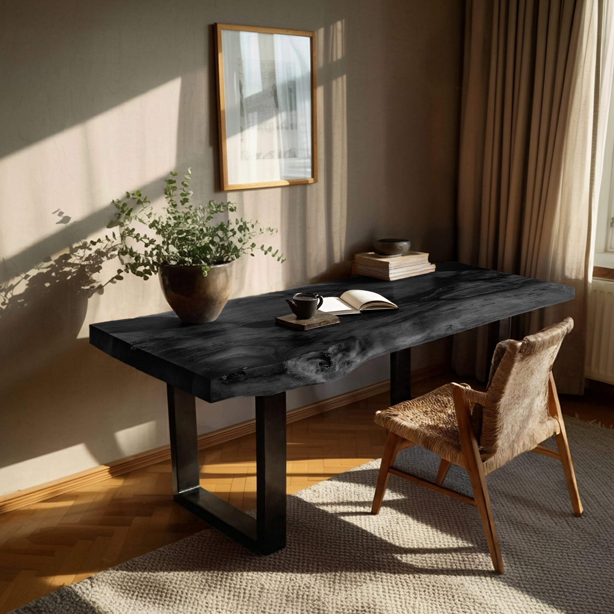 Handcrafted Wooden Tabletop For Modern Bedroom Decor