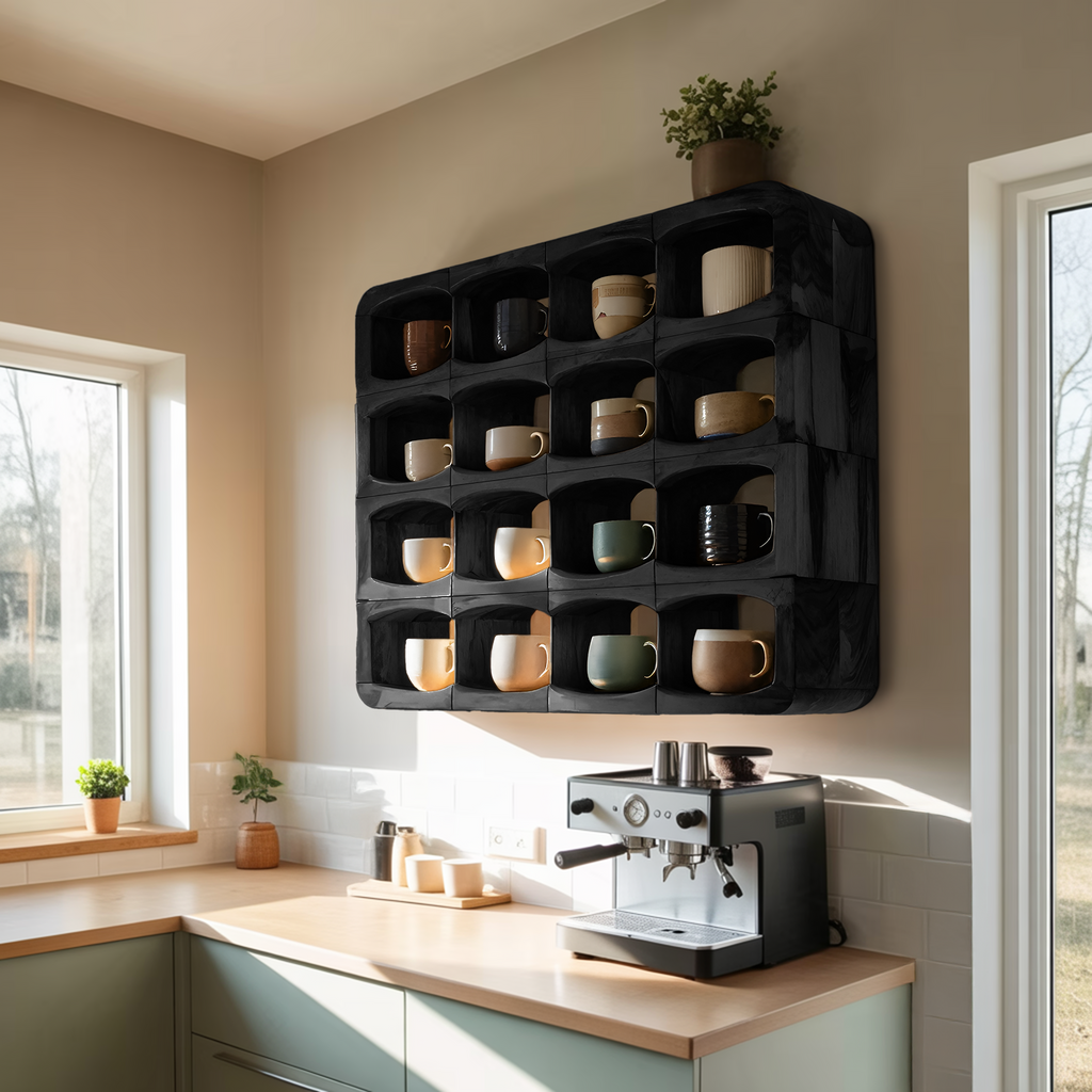 Handcrafted Wall-Mounted Kitchen Rack For Pantry Styling
