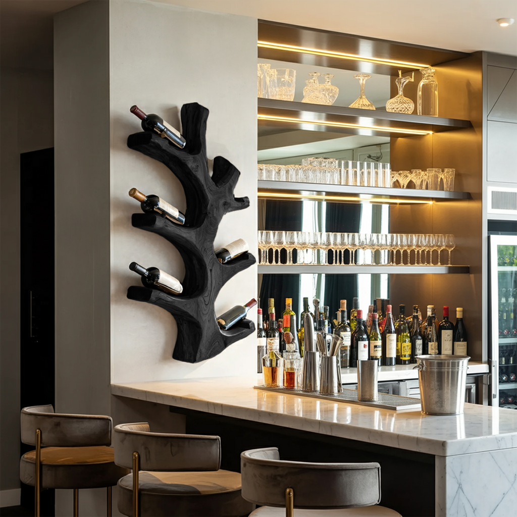 Luxury Wine Bottle Holder Wall Sculpture For Kitchen And Living Room
