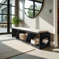 Mid Century Wood Bench For Warm Interior Spaces