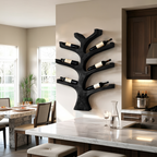 Rustic Wall Mounted Tree Branch Wine Bottle Holder For Kitchen