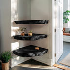 Modern Handcrafted Solid Wood Corner Shelf For Furniture Decor And Living Room