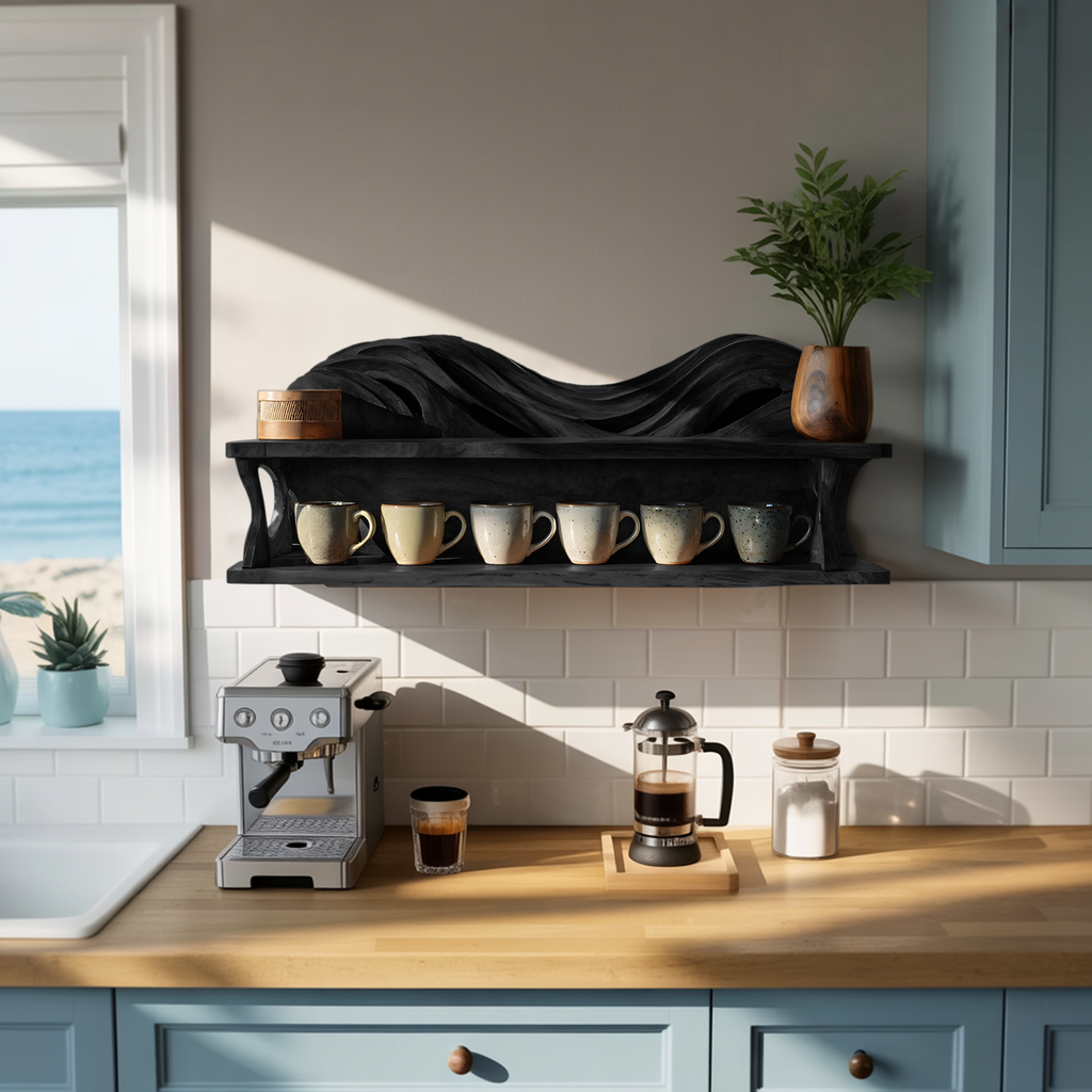 Handcrafted Kitchen Wall Shelf For Cozy Cooking Space