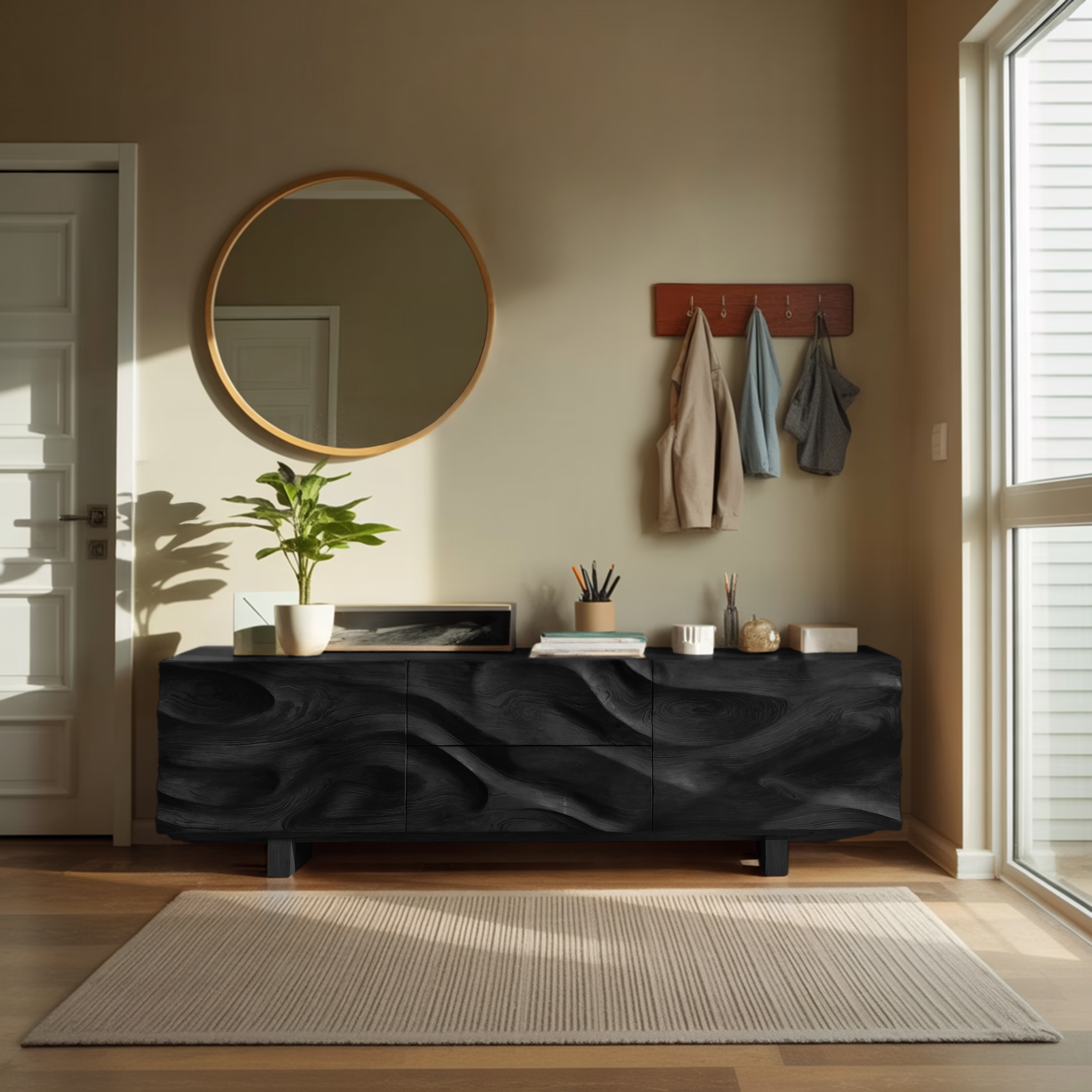 Modern Organic Sideboard Storage Cabinet For Living Room