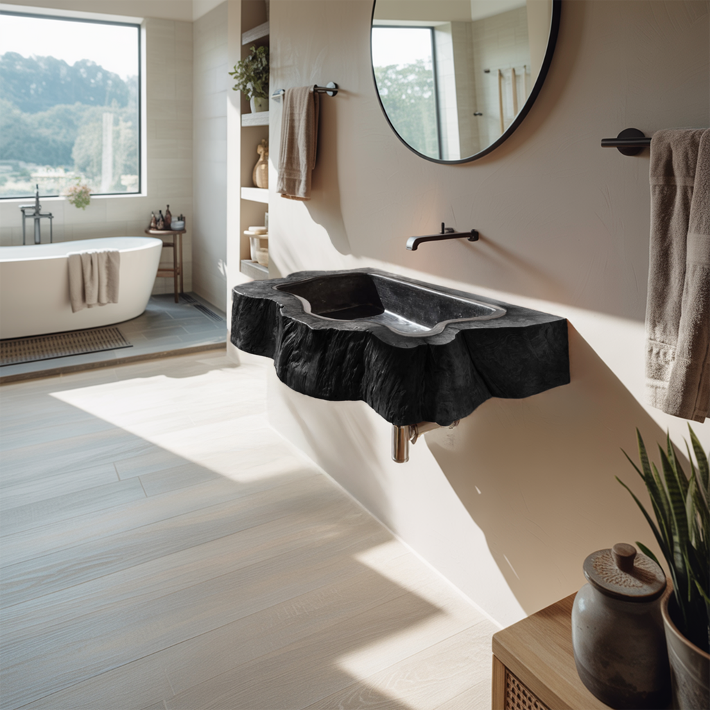 Farmhouse Wall Mounted Wooden Bathroom Sink For Bathroom Furniture Style