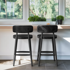 Mid Century Bar Stools With Backrest For Kitchen Or Dining Room
