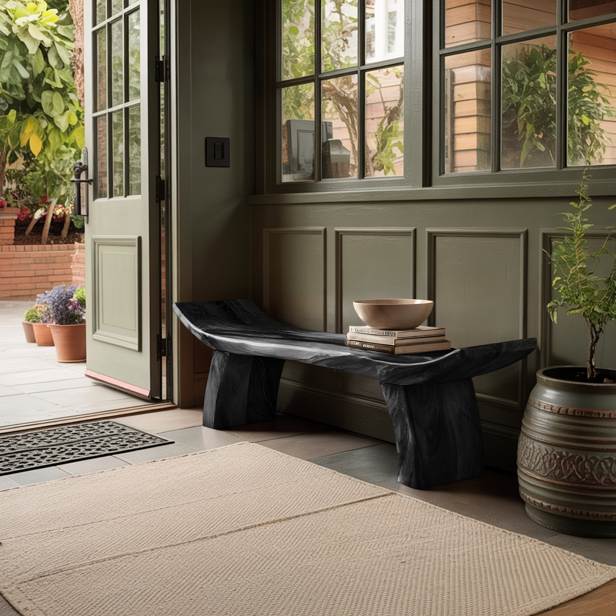 Solid Wood Entryway Bench For Foyer And Hallway Spaces