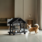 Mid Century Elevated Pet Food Stand For Dogs
