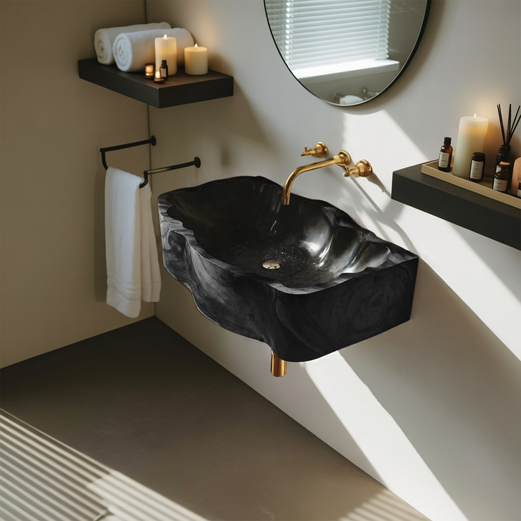 Mid Century Solid Wood Vanity Sink For Bathroom Interior Furniture Decor