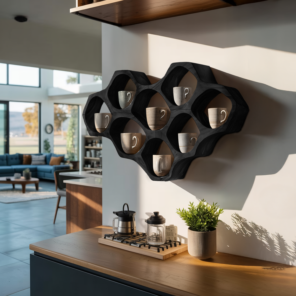 Modern Honeycomb Wood Shelf For Pantry Organization