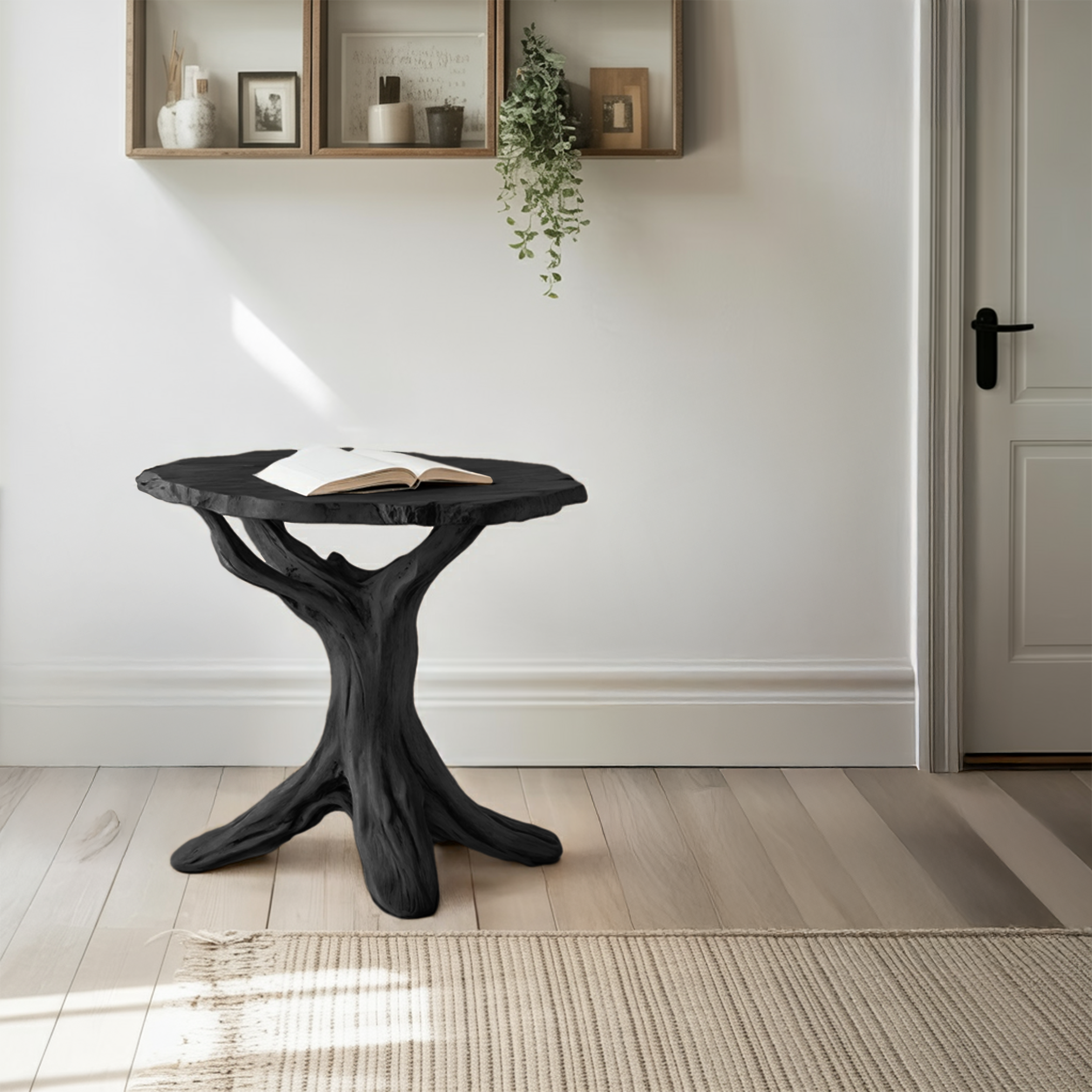 Farmhouse Round End Table For Entryway Design Stylish Furniture Decor