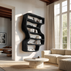 Organic Sculptural Wall Bookcase For Living Room Decor
