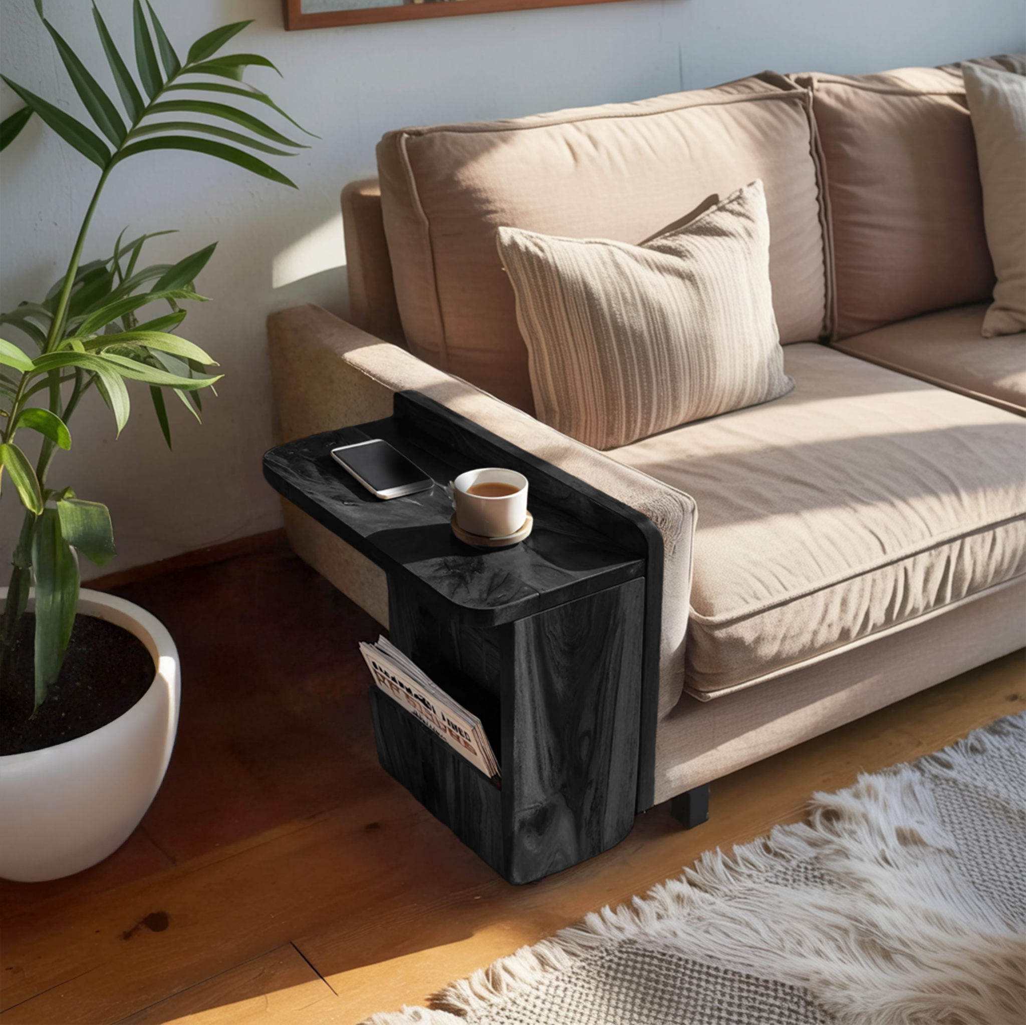 Handcrafted Solid Wood Side Table For Furniture Decor