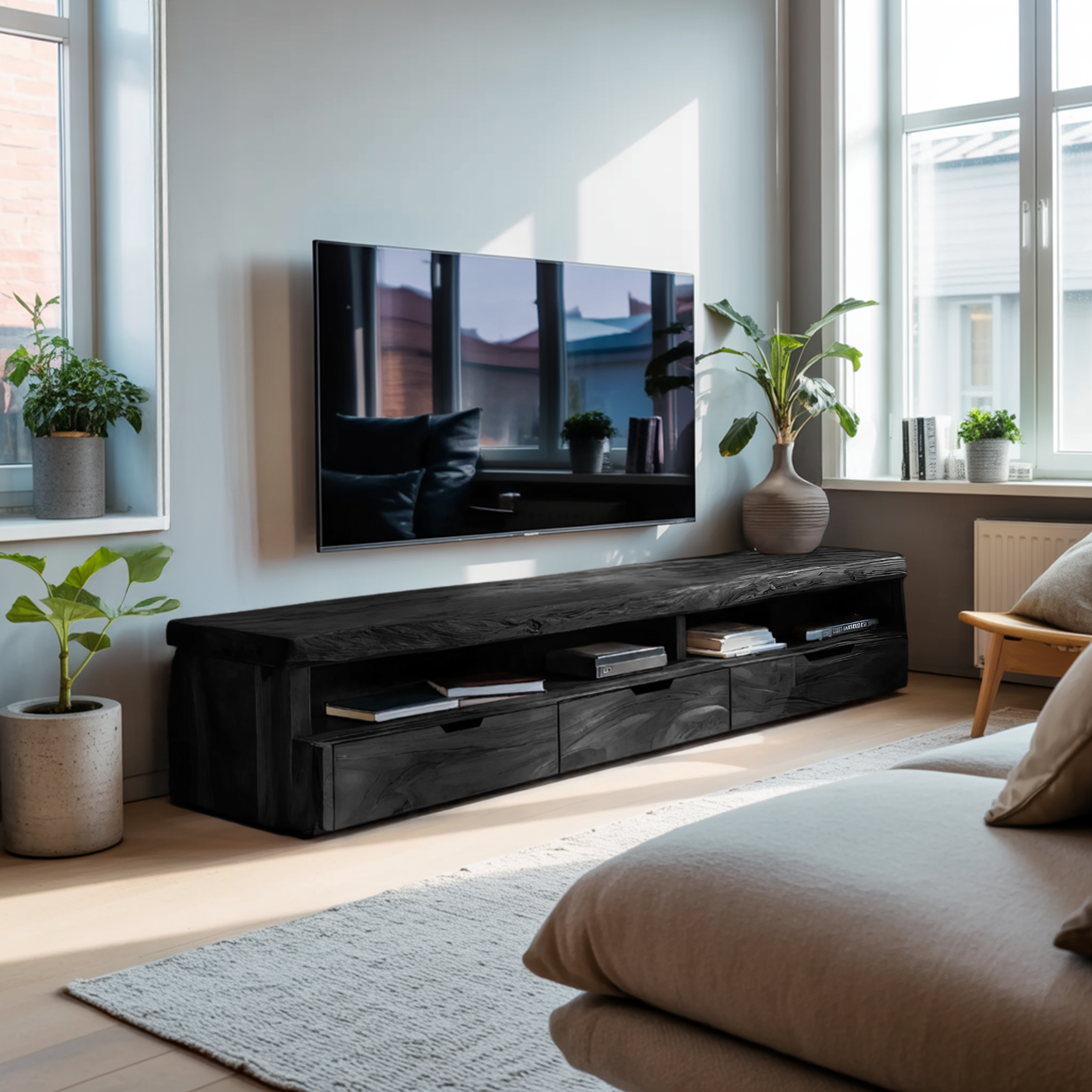 Handcrafted TV Console For Stylish Living Room Setup