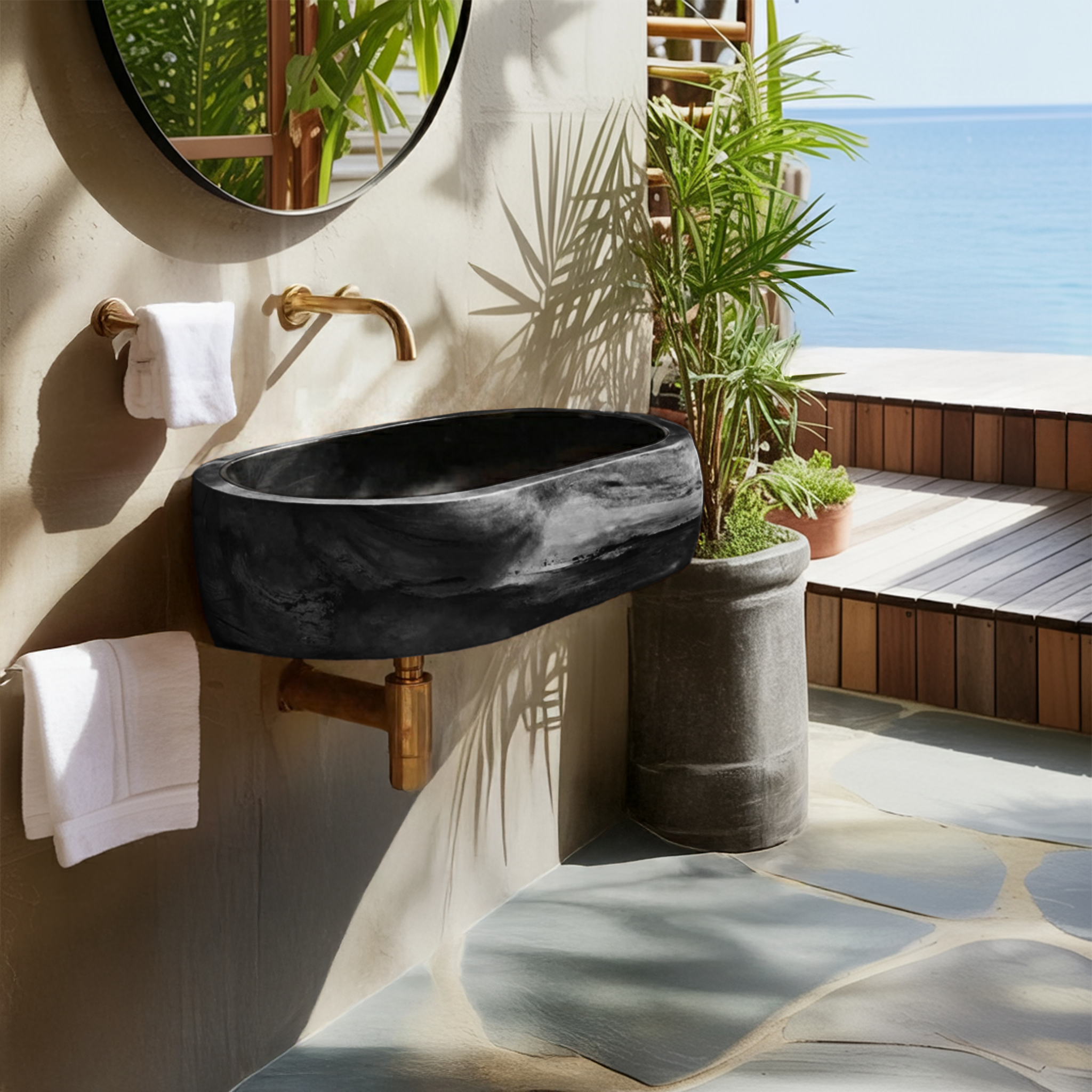 Farmhouse Wooden Vanity Sink For Bathroom Furniture Decor