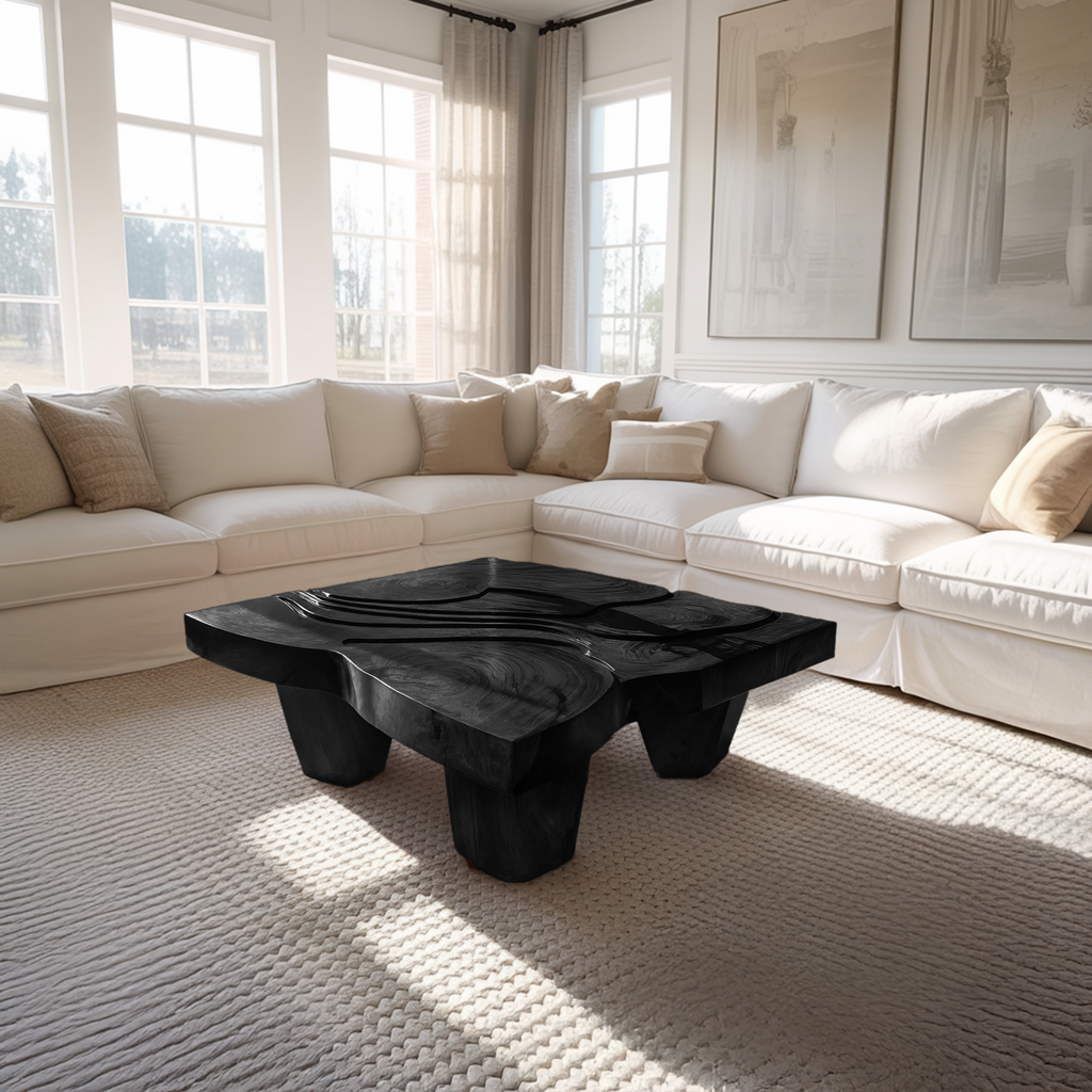 Modern Farmhouse Abstract Coffee Table For Living Room Decor