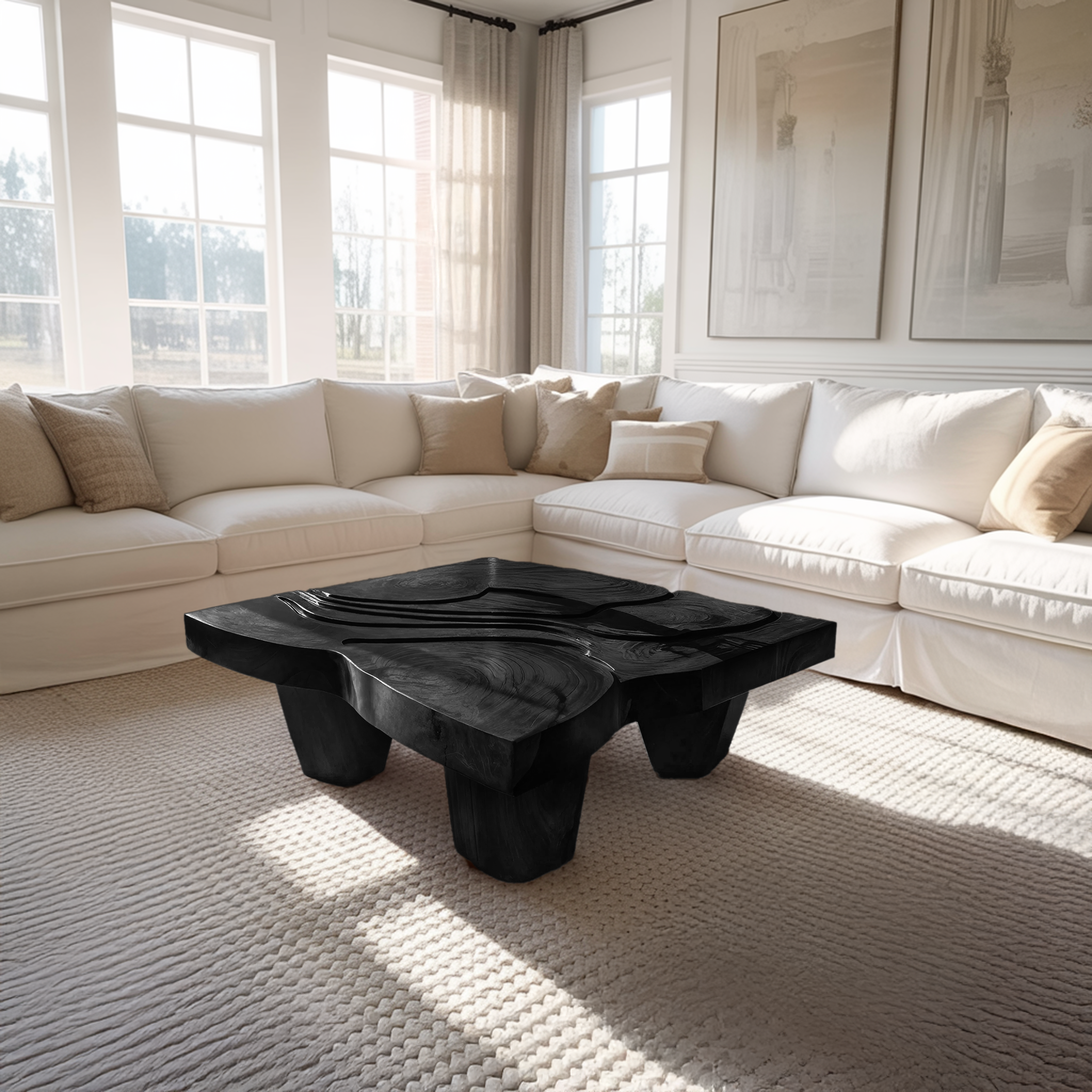 Modern Farmhouse Abstract Coffee Table For Living Room Decor