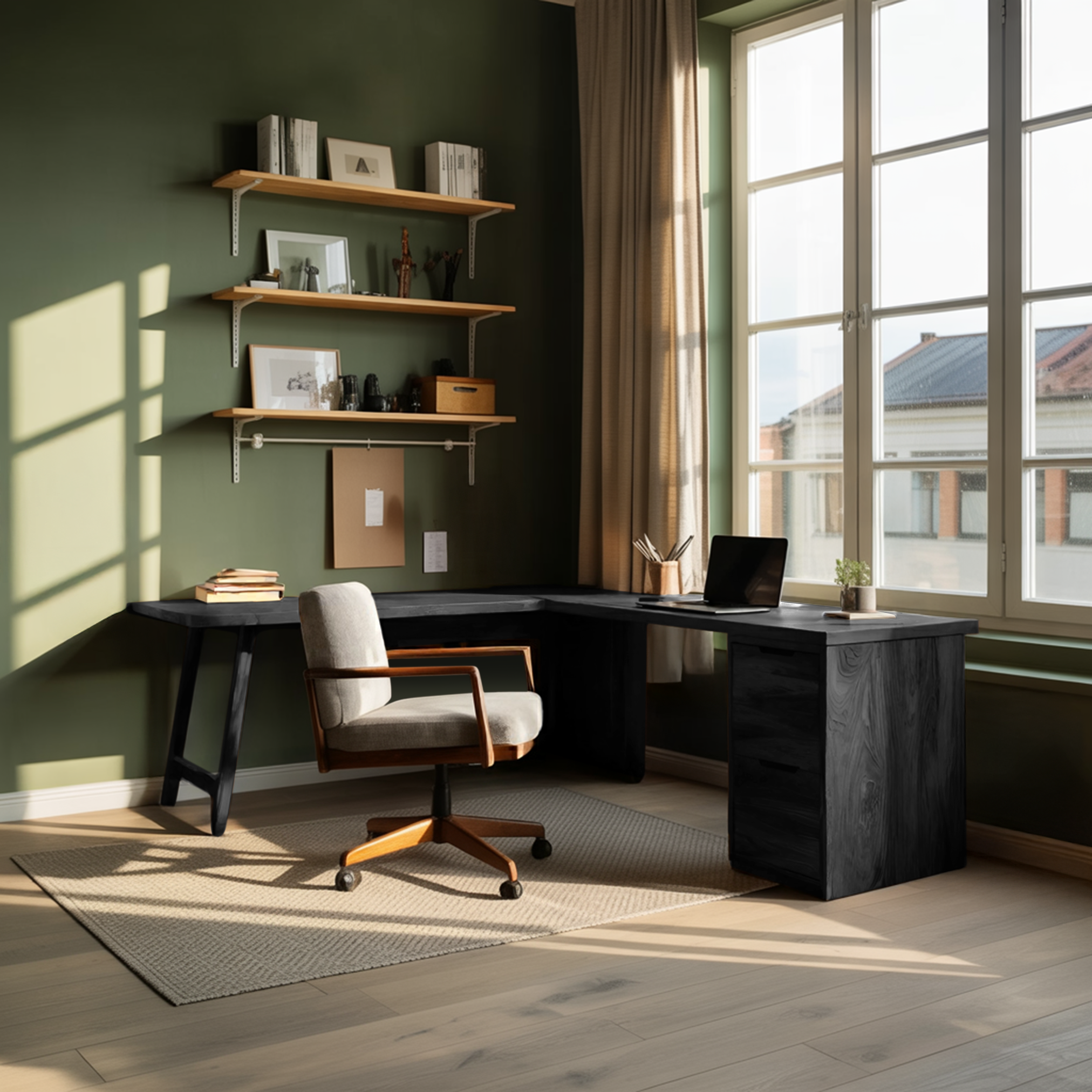 Luxury L Shaped Desk With Drawer For Home Office